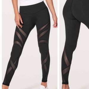 Lululemon Wunder Under hi rise mesh cut outs